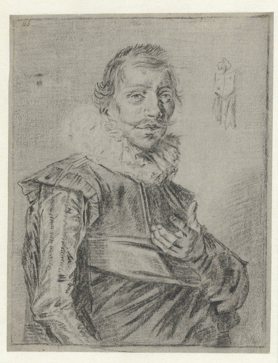 Portræt af en ung mand med udstrakt hånd af Frans Hals (manner of)