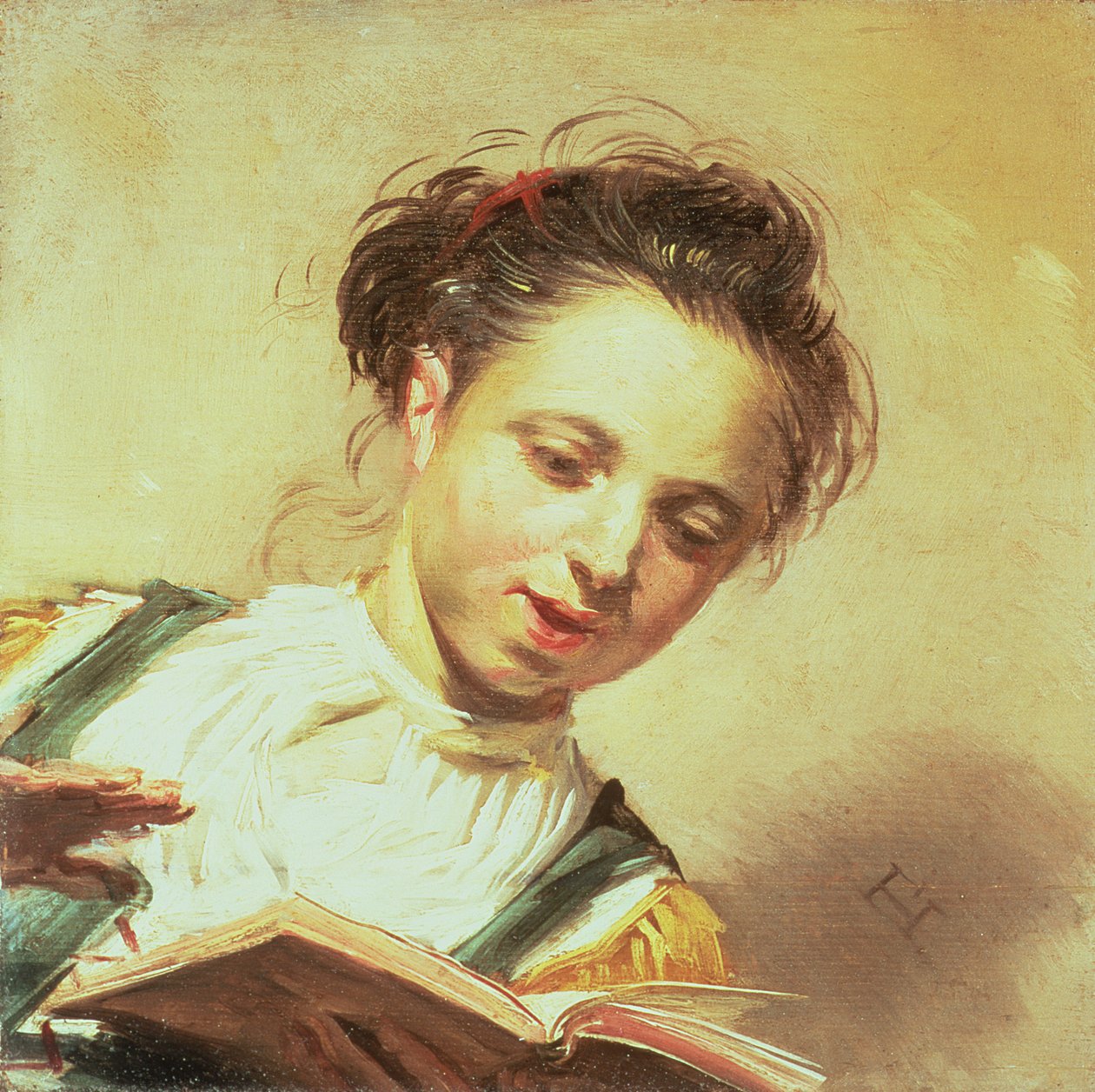 En pige synger af Frans Hals