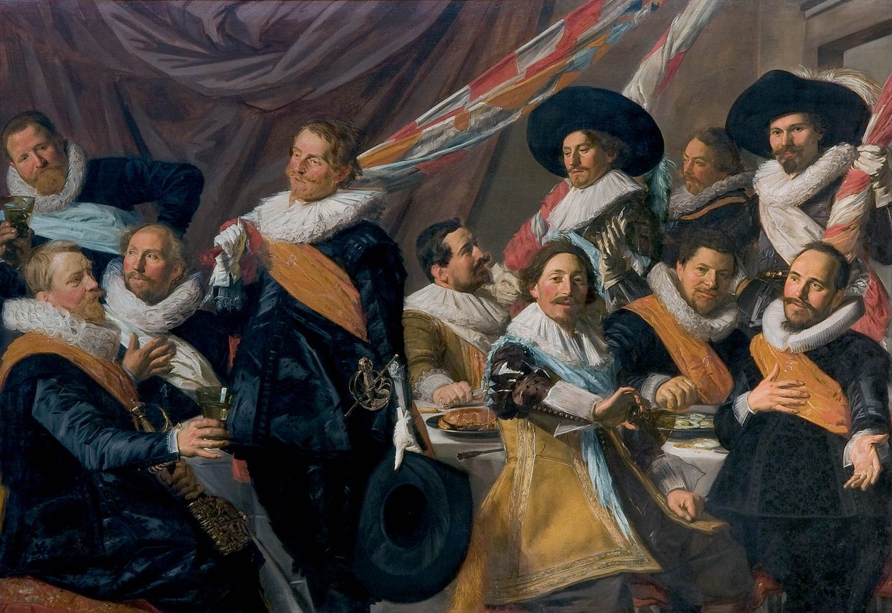 Festmiddag for officererne i St George Civic Guard af Frans Hals