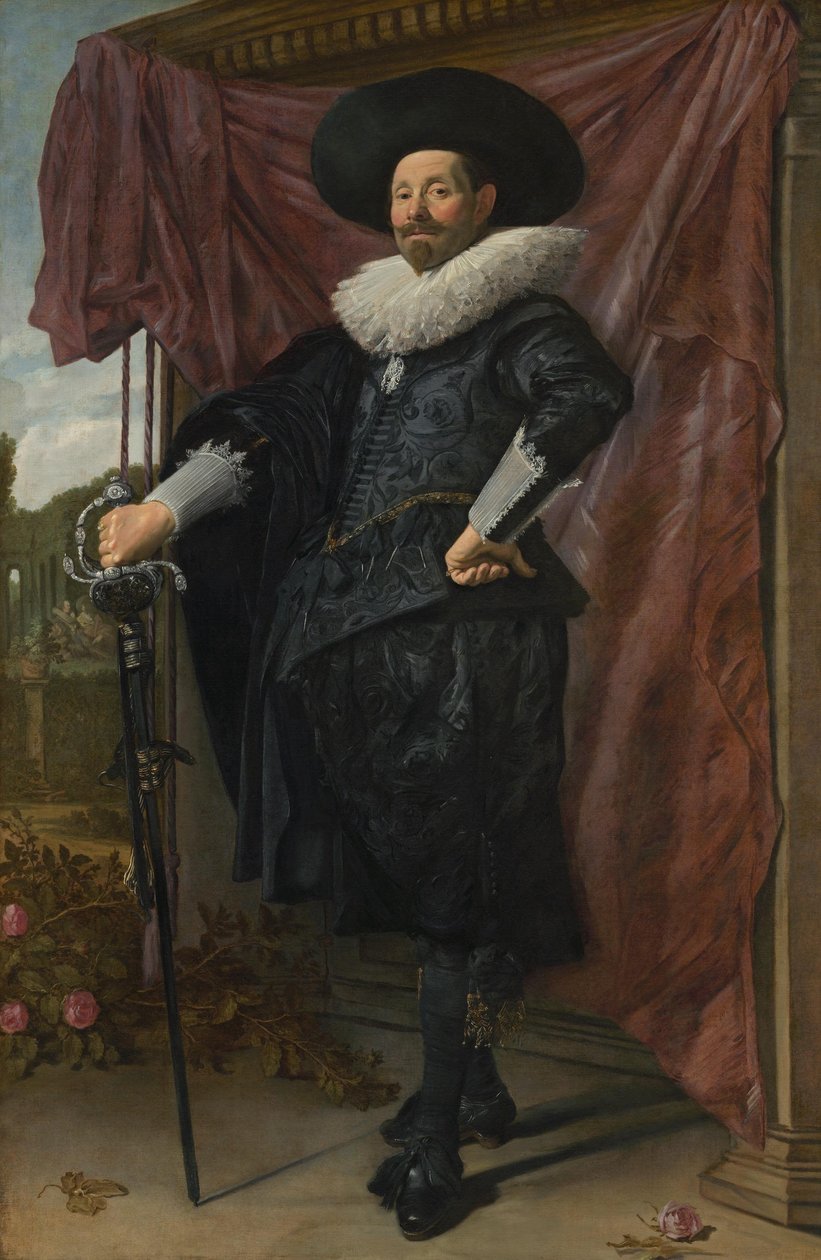 Hollandsk: Willem van Heythuysen poserer med et sværd af Frans Hals