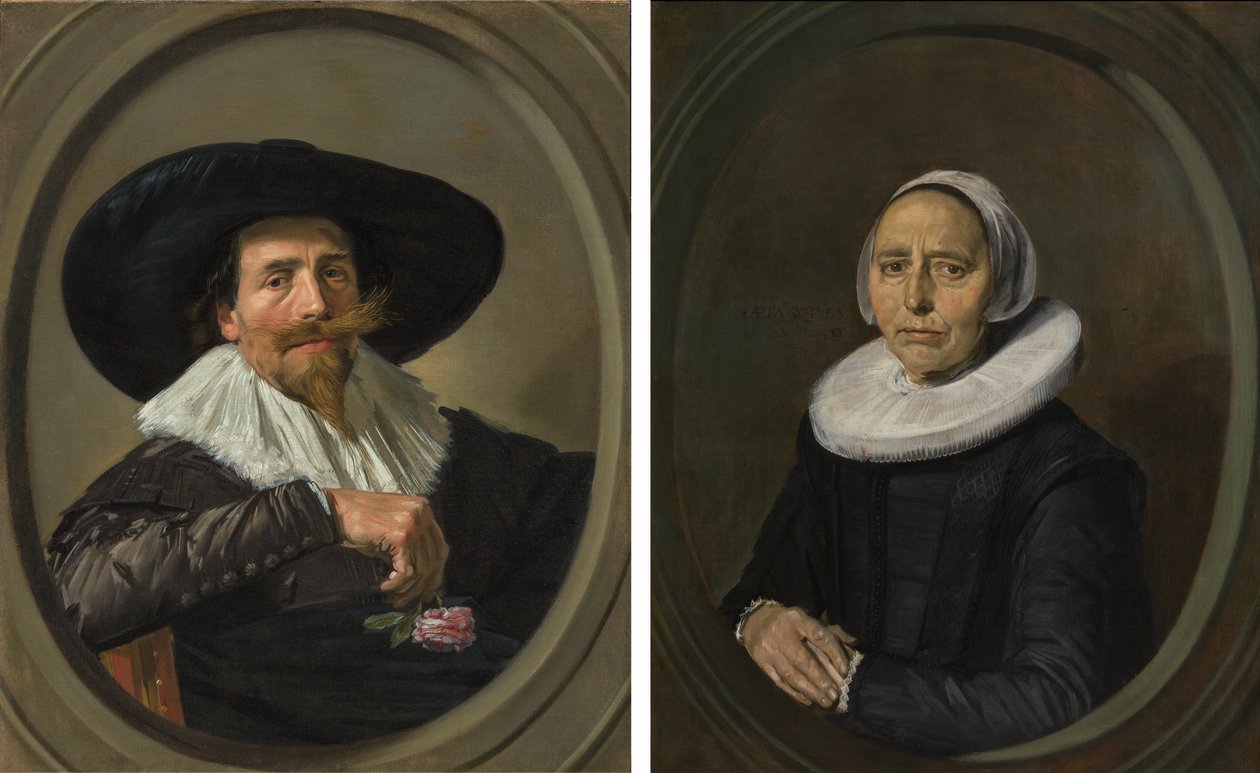 Frans Hals - Ægteparret Pieter Dircksz Tjarck og hans kone l20022-b668k-vedhæng af Frans Hals