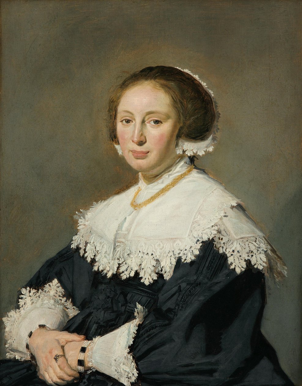 Tysk: Bildnis einer Frau Portræt af en kvinde af Frans Hals
