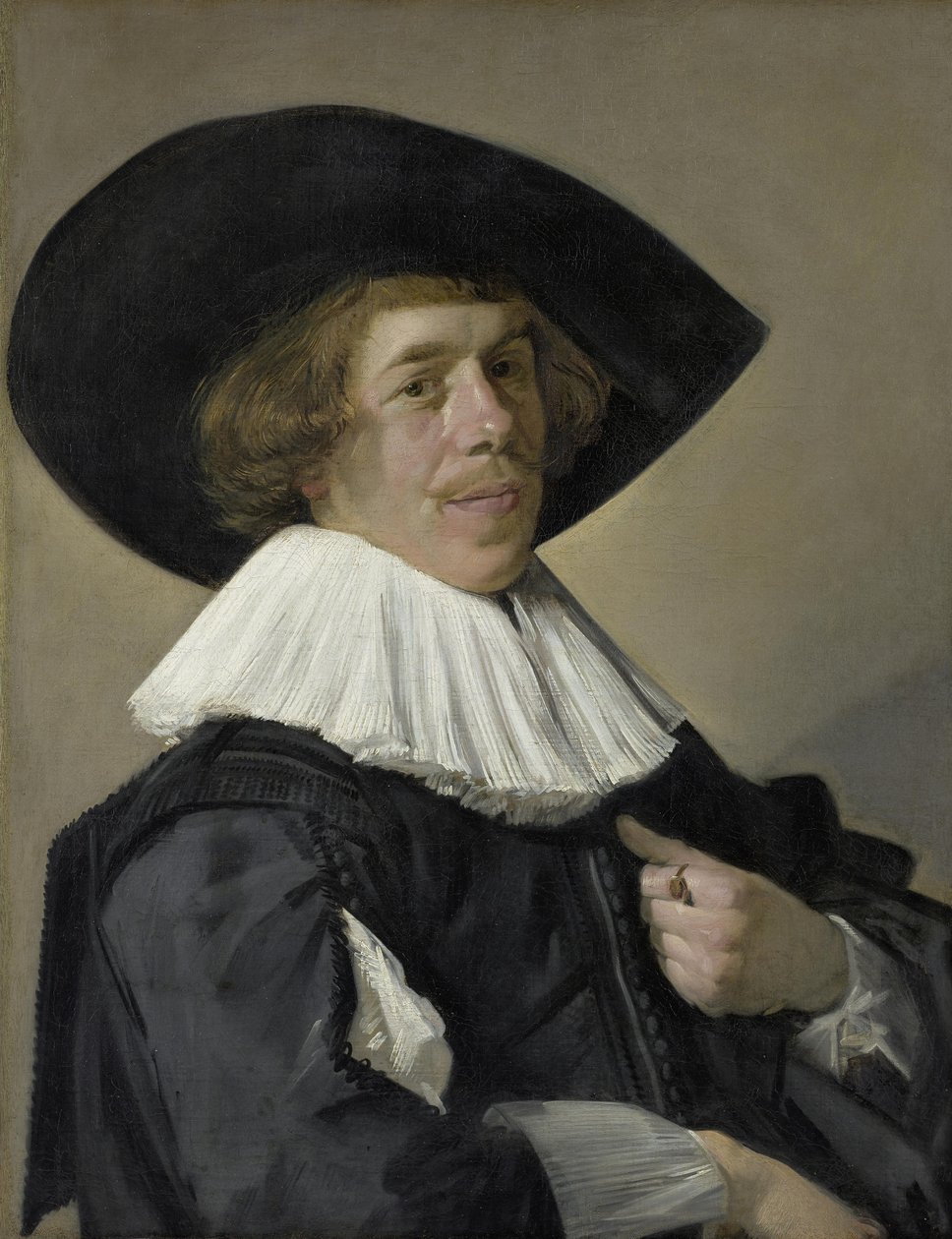 Tysk: Bildnis eines Mannes Portræt af en mand, sandsynligvis Jan Miense Molenaer af Frans Hals