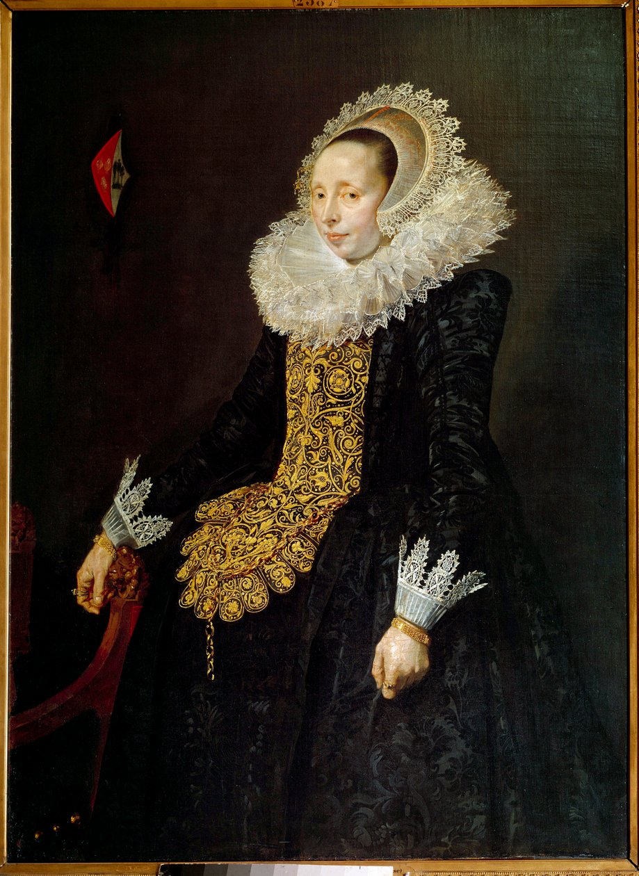 Portræt af Catherine Both van der Een, tredje hustru af Paulus van Beresteyn Maleri af Frans Hals l