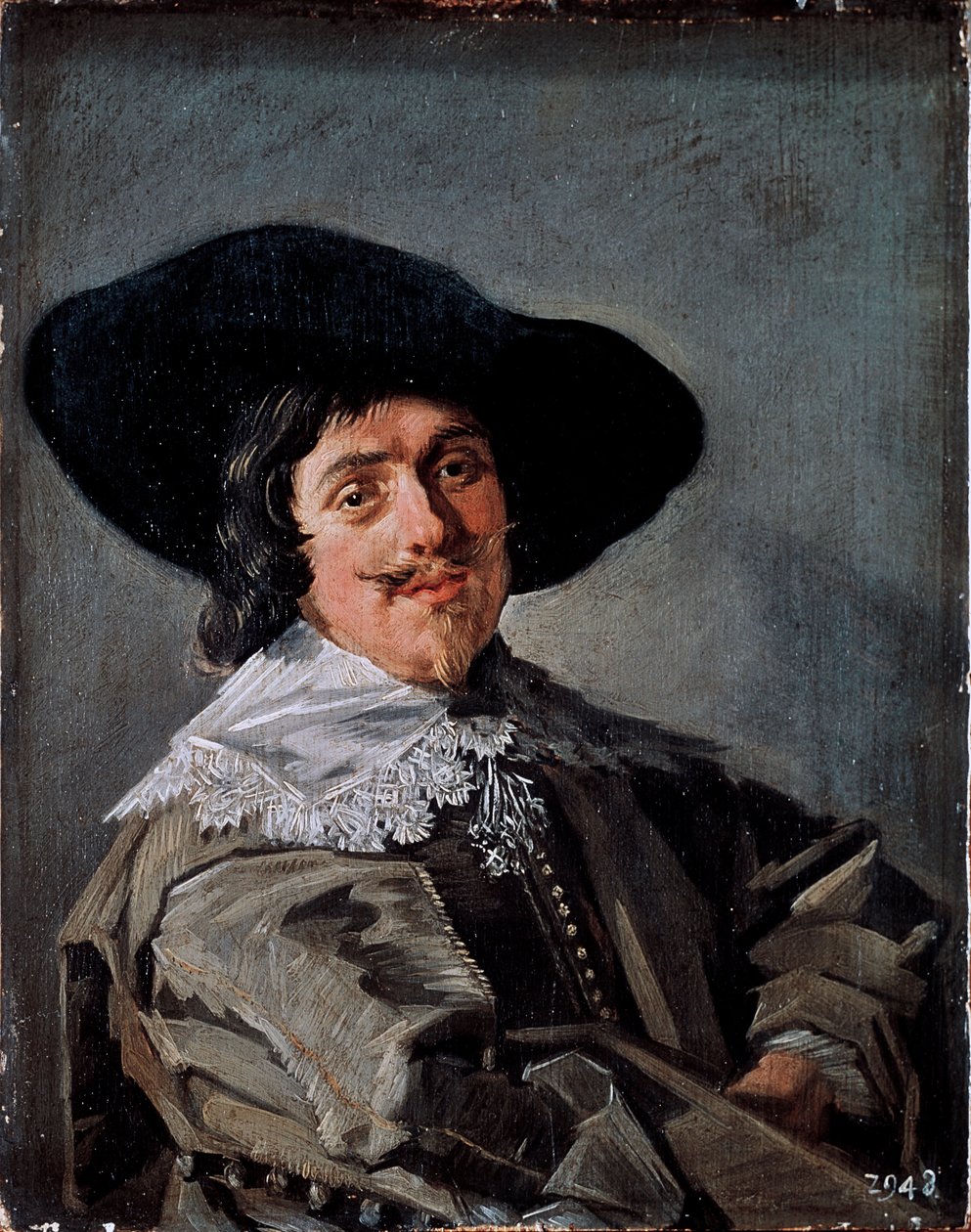 Portræt af en mand i et gul-grå fock-maleri af Frans Hals (1581/85-1666) omkring 1633 Dresden, Gemaldegalerie Tyskland af Frans Hals