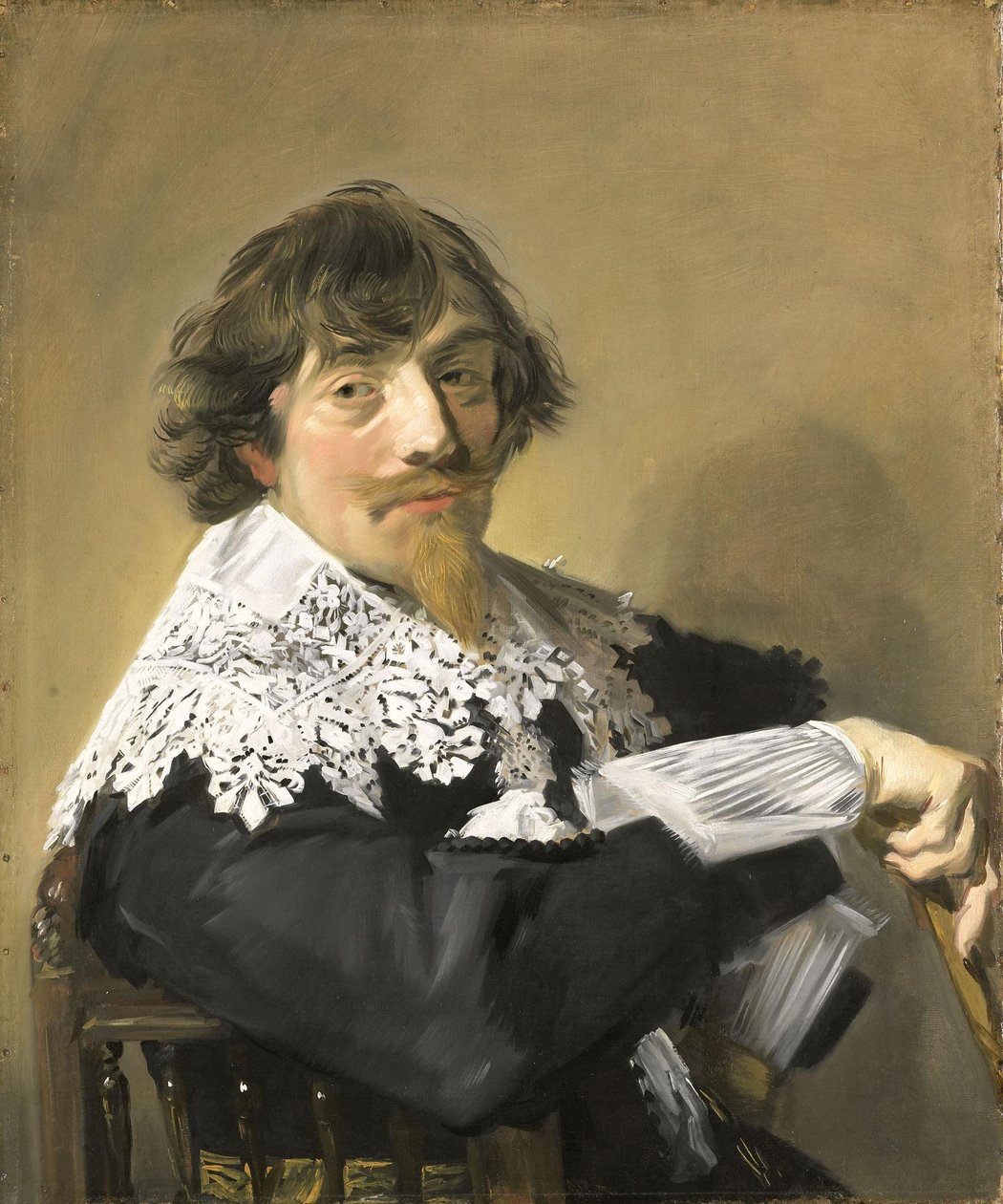 Portræt af en mand





















 muligvis Nicolaes Hasselaer (1593-1635). Brygger og kaptajn-major for et militært organ i Amsterdam af Frans Hals