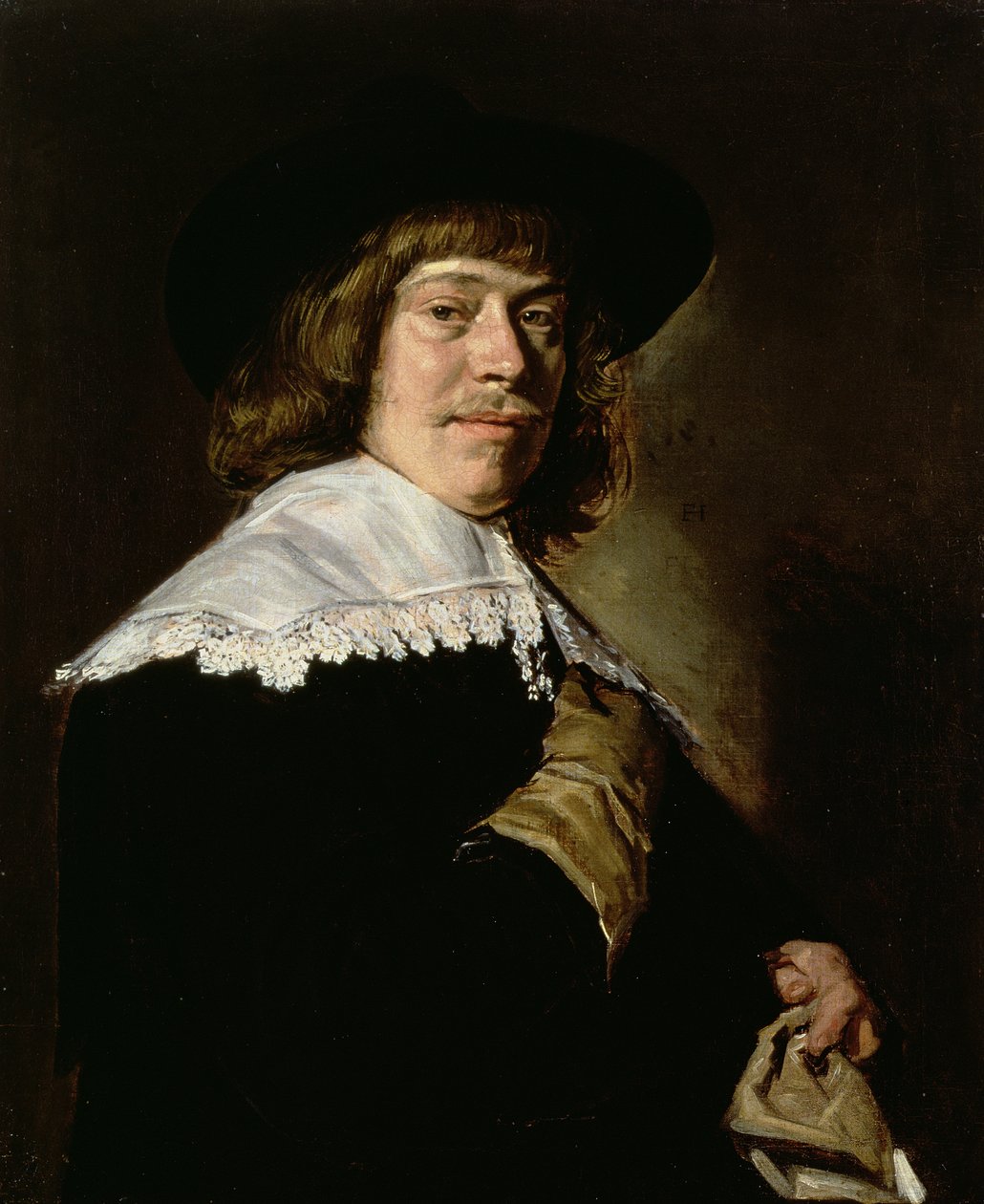 Portræt af en ung mand med handske, ca.1640 (olie på lærred) af Frans Hals