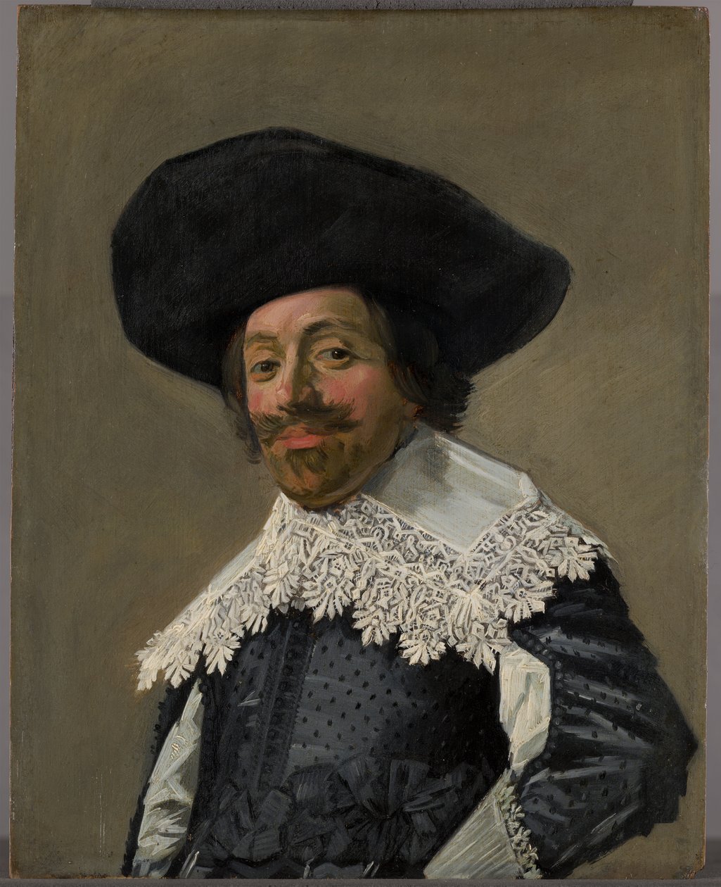 Portræt af en mand med hat af Frans Hals
