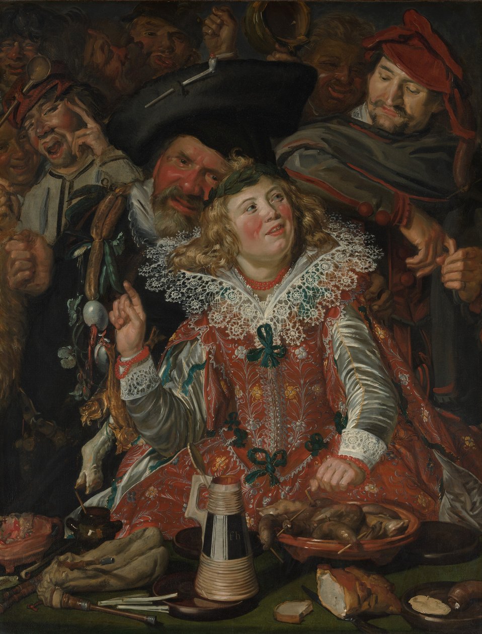 Shrovetide Revelers (The Merry Company) ca. 1615 (olie på lærred) af Frans Hals