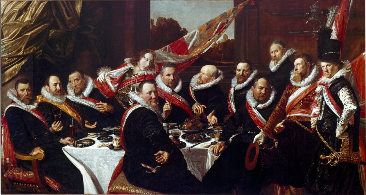 Banket for officererne i Corps of Archers of Saint George of Haarlem Maleri af Frans Hals (ca. 1580-1666) 1616 søn. 170 x 120 cm Haarlem, Frans Hals Museum, Holland af Frans Hals