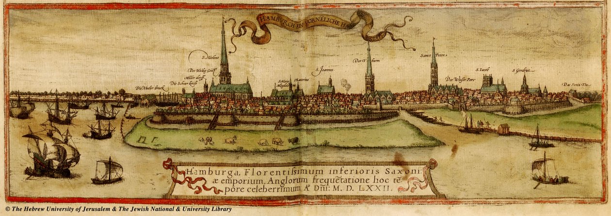 Kort hamburg 1572 af Frans Hogenberg