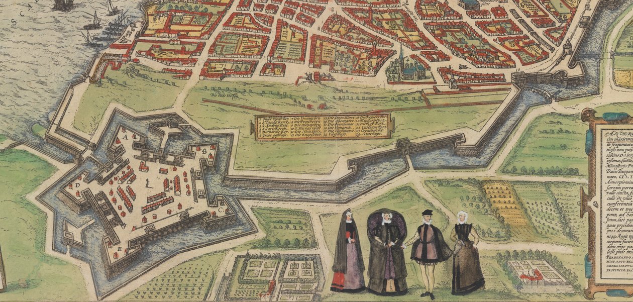 Palazzo Farnese ved Caprarola, fra Braun og Hogenbergs Civitates Orbis Terrarum, 1572-94. af Frans Hogenberg