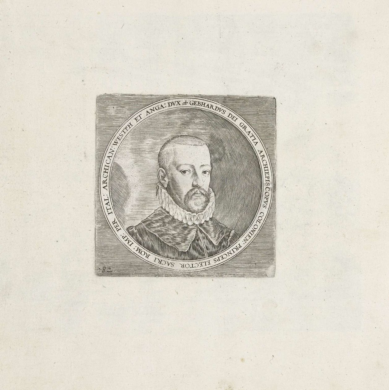 Portræt af Gebhard Truchsess von Waldburg 1547-1601, ca 1580-1585 af Frans Hogenberg