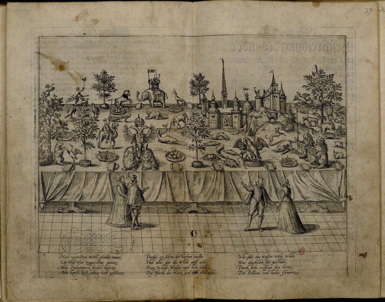 Bryllupet af hertug John William af Jülich-Cleves-Berg og Jakobea af Baden, 1585 af Frans Hogenberg