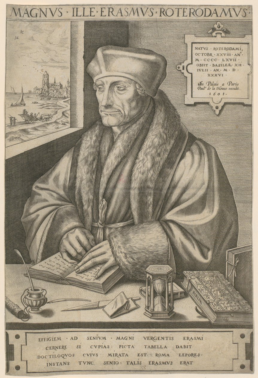 Portræt af Erasmus af Rotterdam af Frans Huys