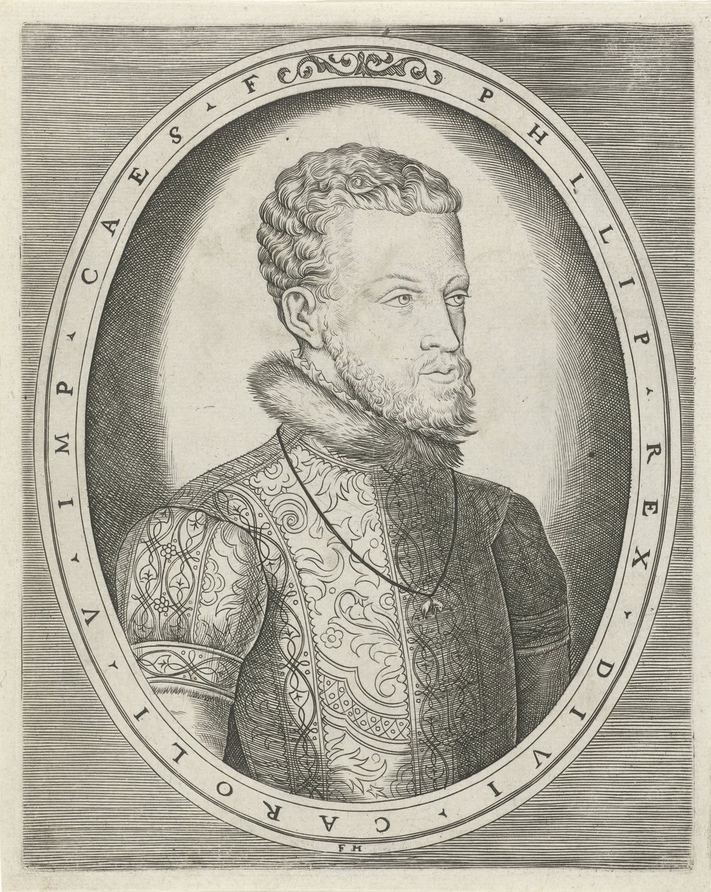 Portræt af Karl V af Habsburg eller Filip II af Spanien Portrætter af konger, dronninger, prinser og prinsesser (serietitel) af Frans Huys