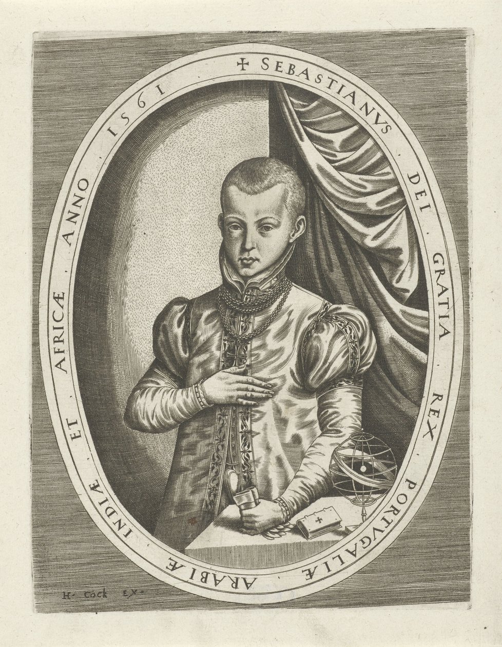 Portræt af Sebastian I af Portugal Portrætter af konger, dronninger, prinser og prinsesser (serietitel) af Frans Huys