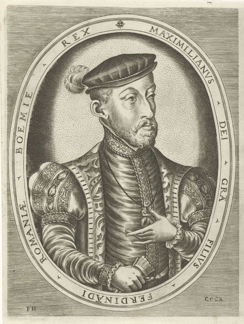 Portræt af kejser Maximilian II Portrætter af konger, dronninger, prinser og prinsesser (serietitel) af Frans Huys