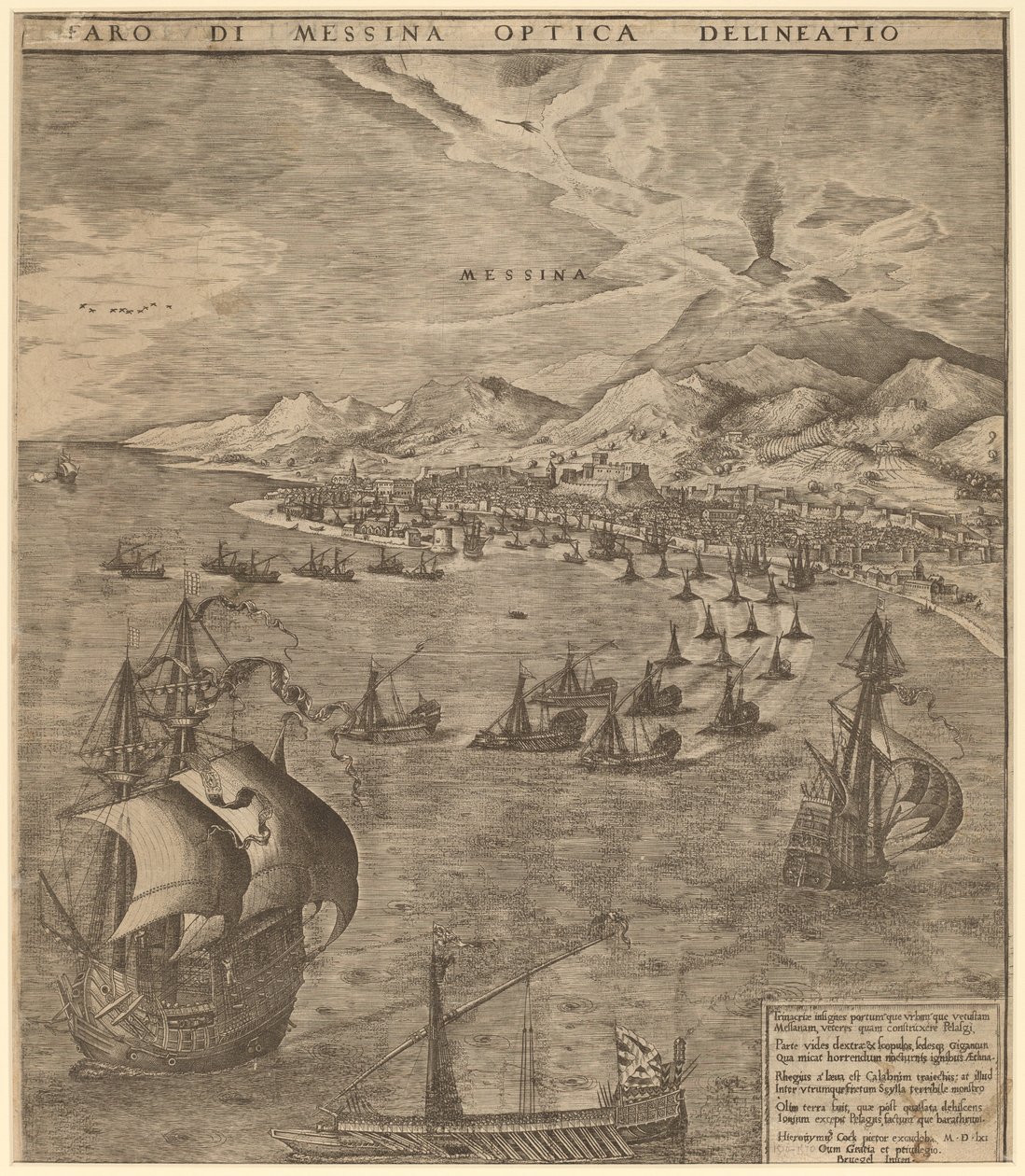 Søslag i Messinastrædet af Frans Huys after Pieter Bruegel the Elder