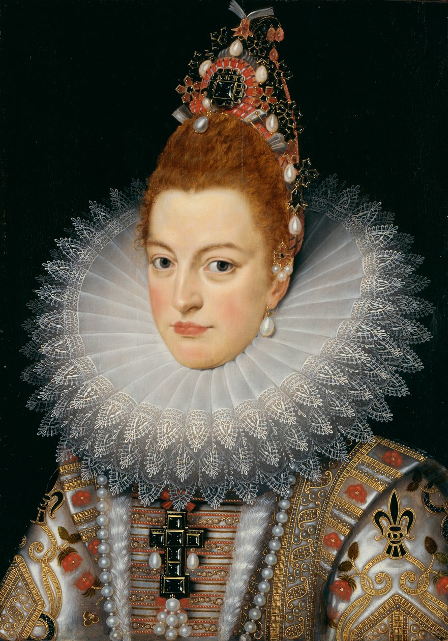 Ærkehertuginde Isabella, ca. 1601-20 (olie på panel) af Frans II (after) Pourbus