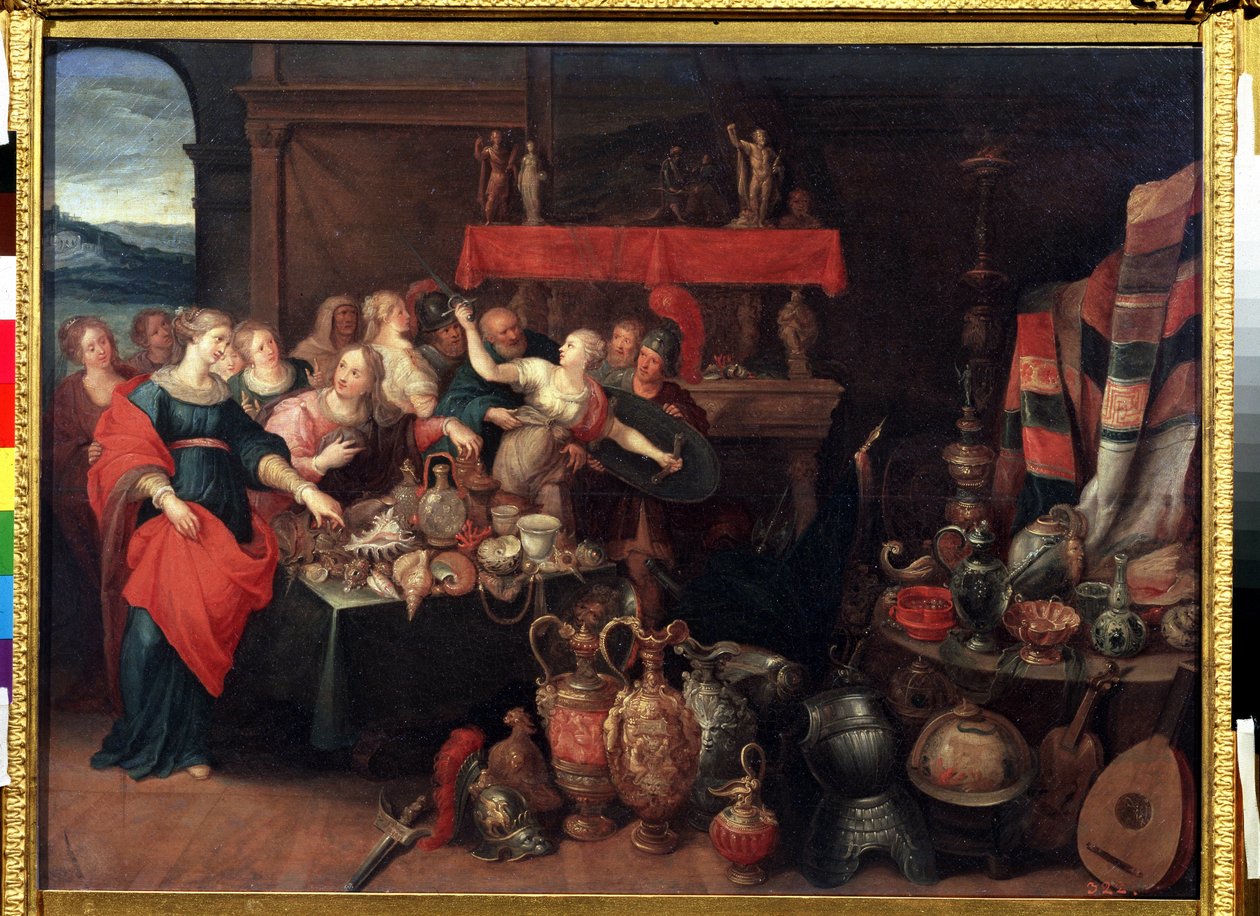 ""Akilles anerkendt af Ulysses blandt kong Lycomedes døtre"" (Akilles anerkendt) Maleri af Franz (Frans) Francken II den Yngre (1581-1642) omkring 1640 Pushkin Museum Moskva af Frans II Francken