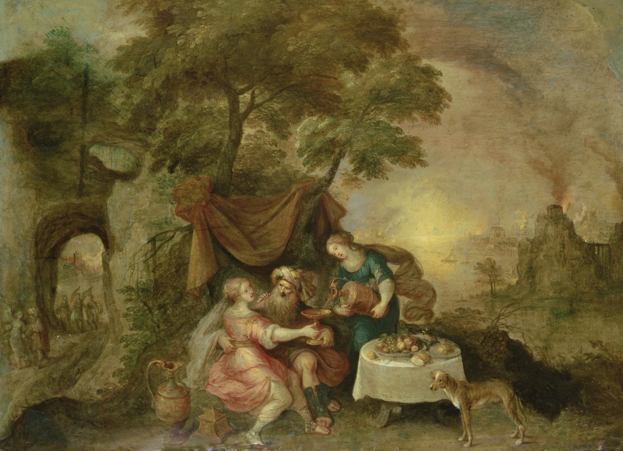 Lot og hans døtre af Frans II Francken