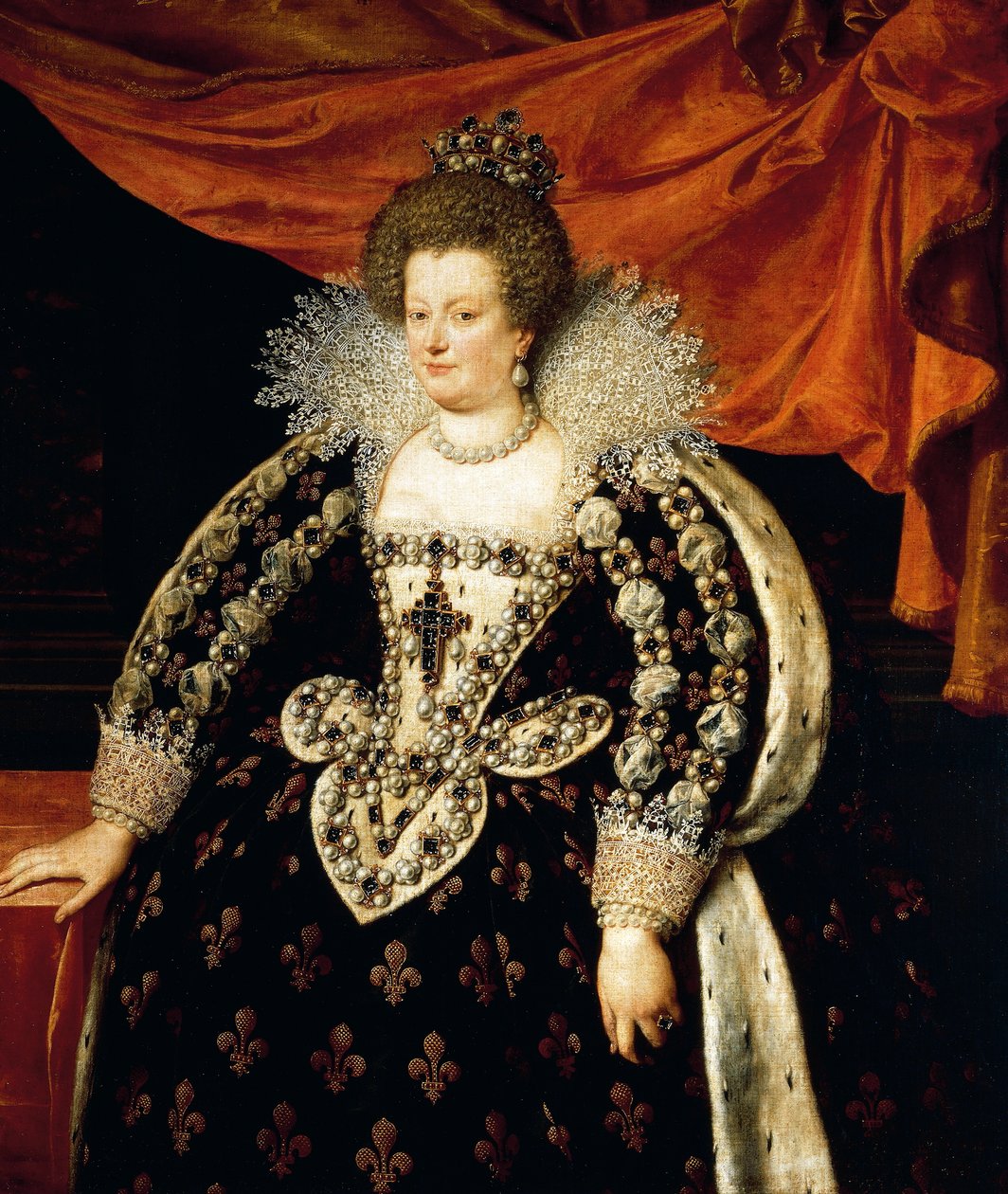 Portræt i fuld længde af Maria de Medici (Firenze af Frans II Pourbus