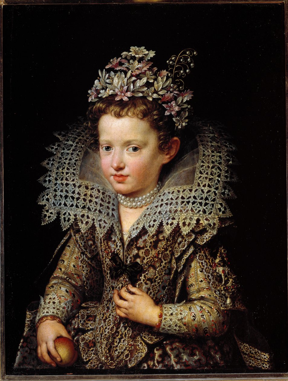 Portræt af Eleonora Gonzaga, prinsesse af Mantua, barn, omkring 1605 (maleri) af Frans II Pourbus