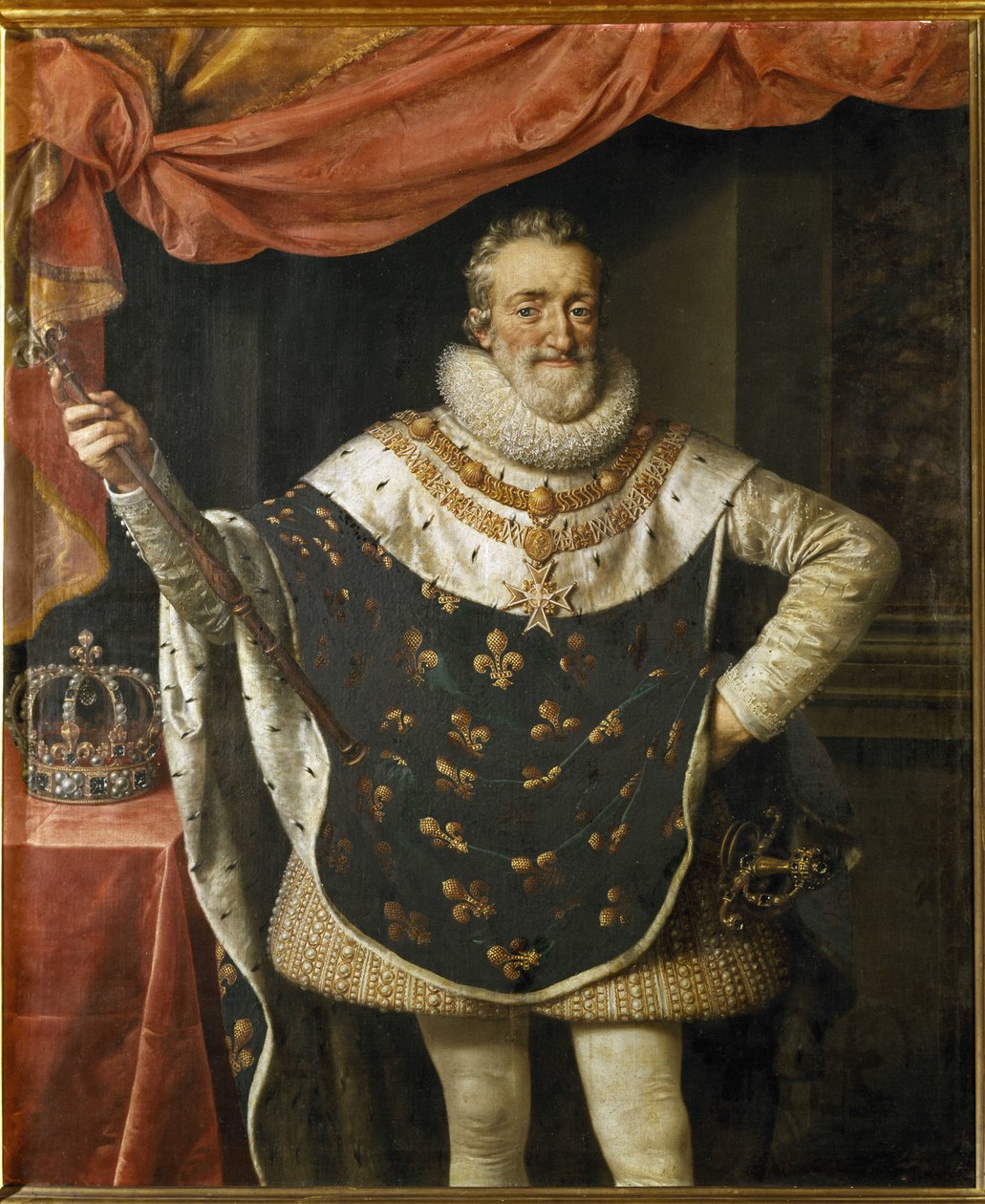 Portræt af Henrik IV, konge af Frankrig. (Maleri af Frans II Pourbus