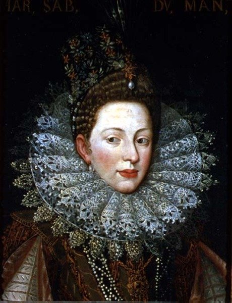 Portræt af Margaret Gonzaga, hertuginde af Savoyen af Frans II Pourbus