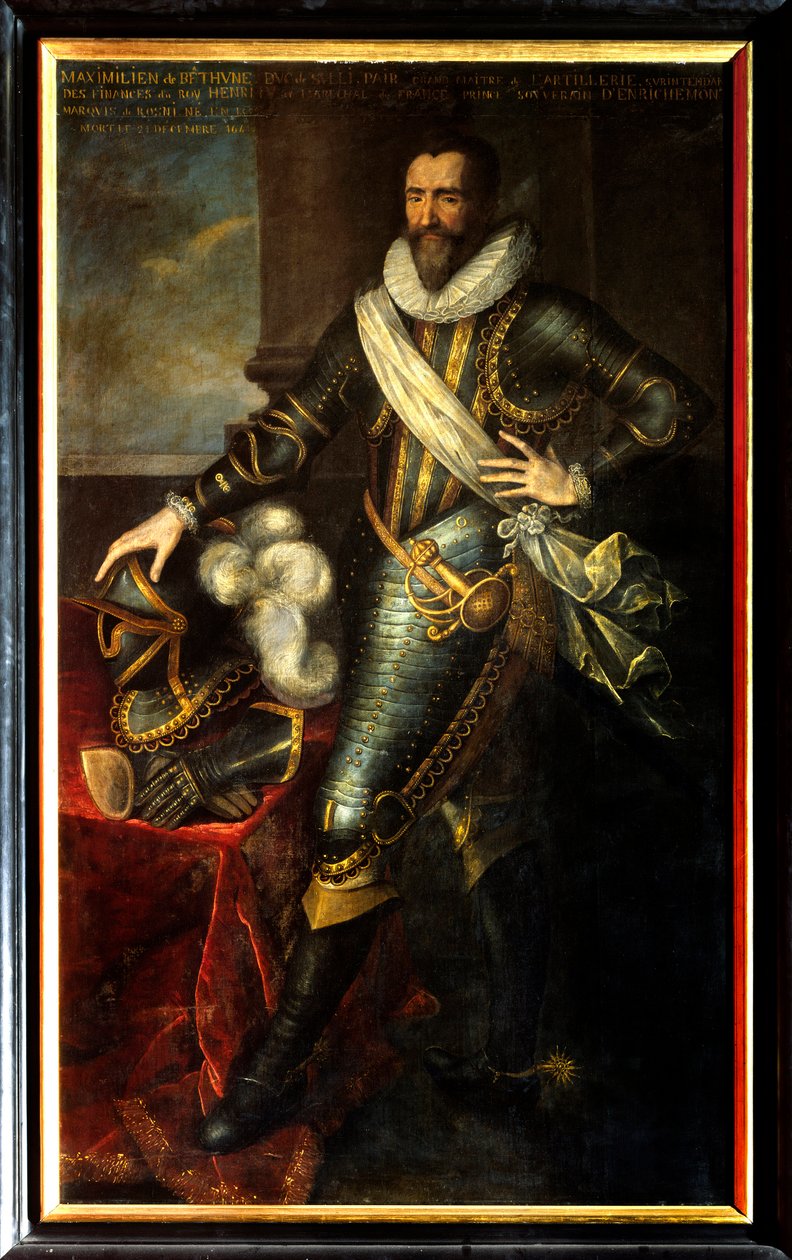 Portræt af Maximilian de Bethune, hertug af Sully (1559-1641) som stor artillerimester. Maleri af Pourbus Franz II Le Jeune (Frans eller Francois Porbus af Frans II Pourbus