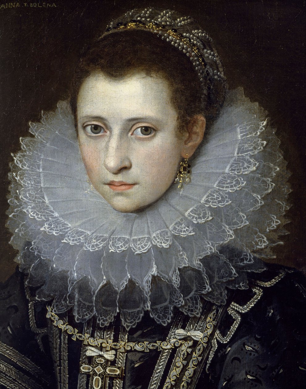 Portræt af en gentlewoman (såkaldt Anne Boleyn) af Frans II Pourbus
