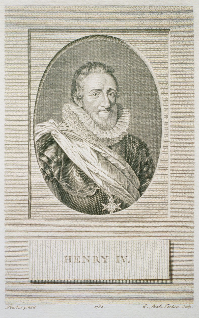 Henri IV (1553-1610), graveret af Pierre Alexandre Tardieu (1756-1844), 1783 af Frans II after Pourbus