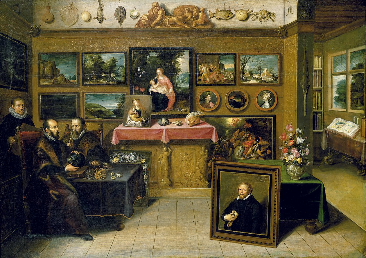 Et samlerskab med Abraham Ortelius og Justus Lipsius, 1618 af Frans II the Younger Francken