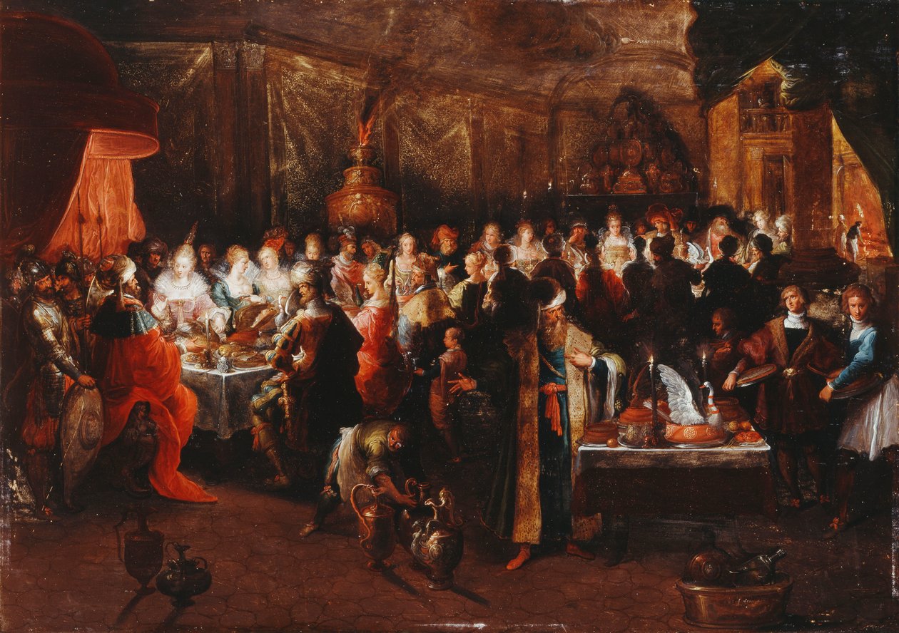 Belsazzars fest, ca. 1610 af Frans II the Younger Francken