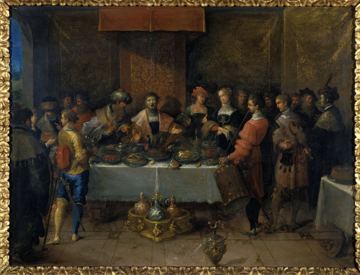 Damokler ved bordet, før 1620 (olie på kobber) af Frans II the Younger Francken