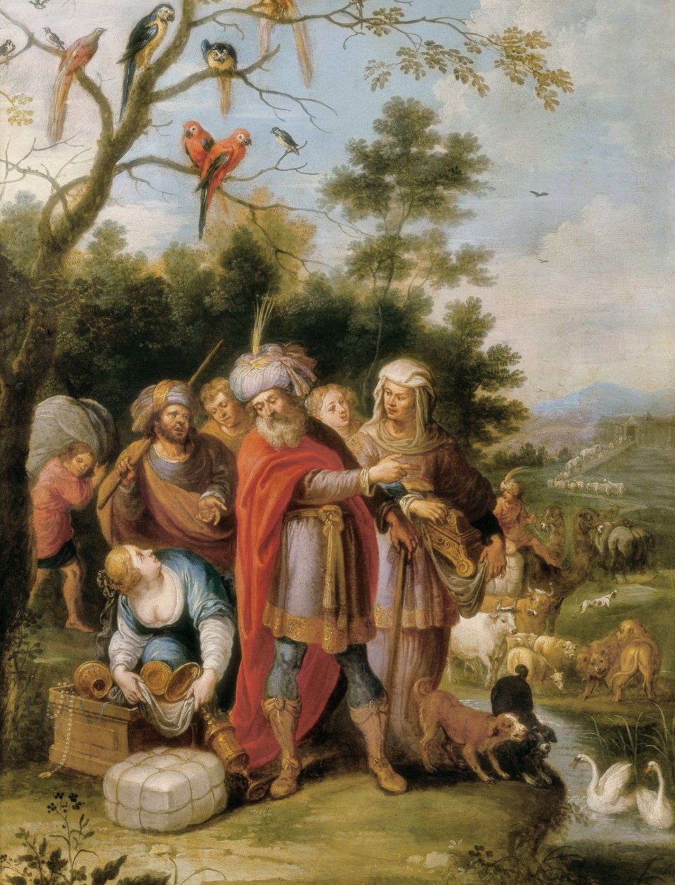 Noa og hans familie på vej til arken, ca. 1620 (olie på kobber) af Frans II the Younger Francken