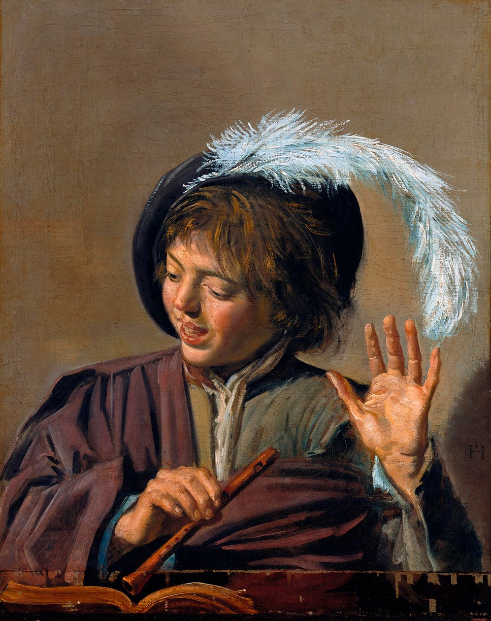 Syngende dreng med fløjte, ca. 1623 af Frans I Hals