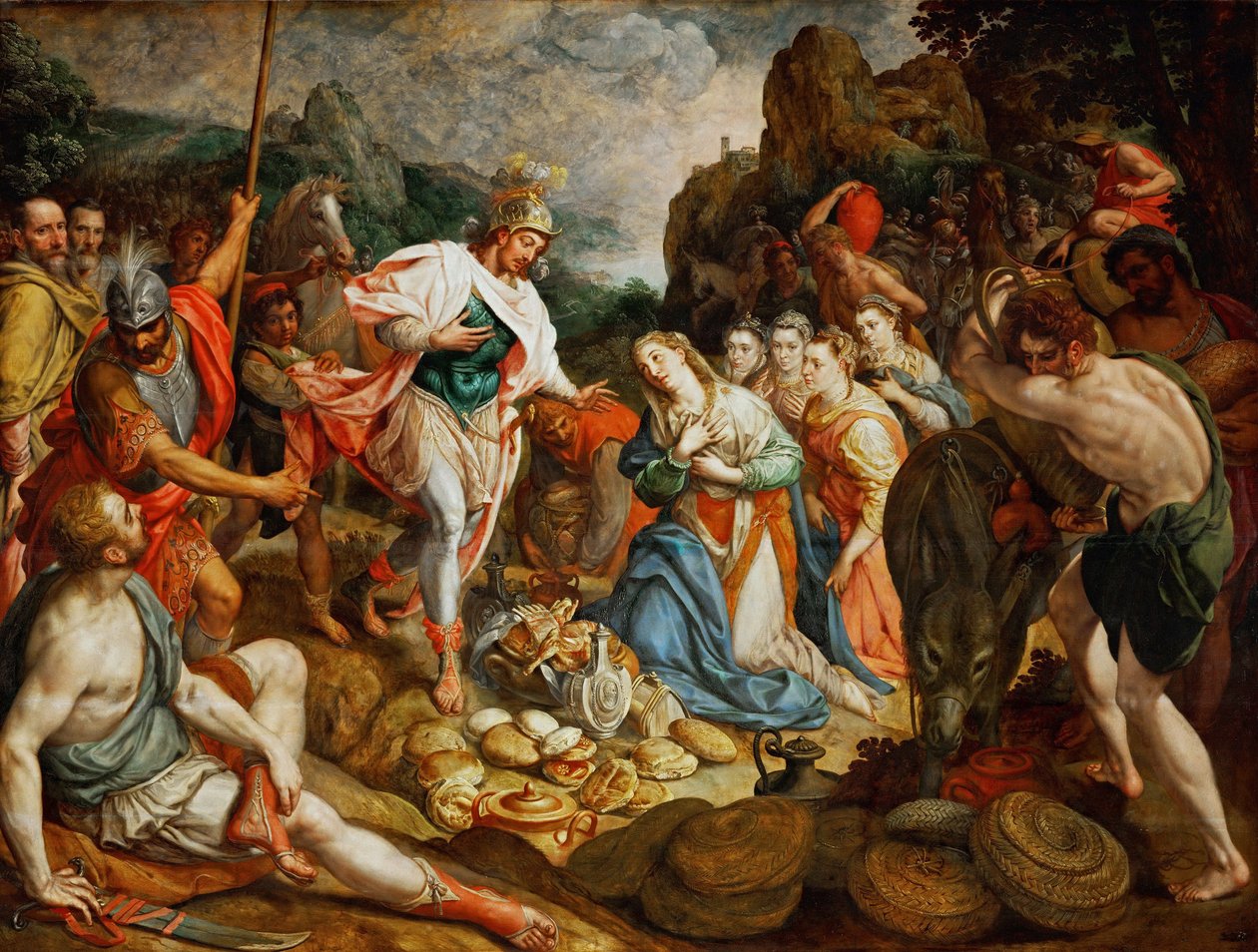David et Abigail - David og Abigail, af Pourbus, Frans, den ældre (1546-1581). Olie på træ, ca. 1575. Mål : 158x208 cm. Kunsthistorisk Museum, Vienne af Frans I Pourbus