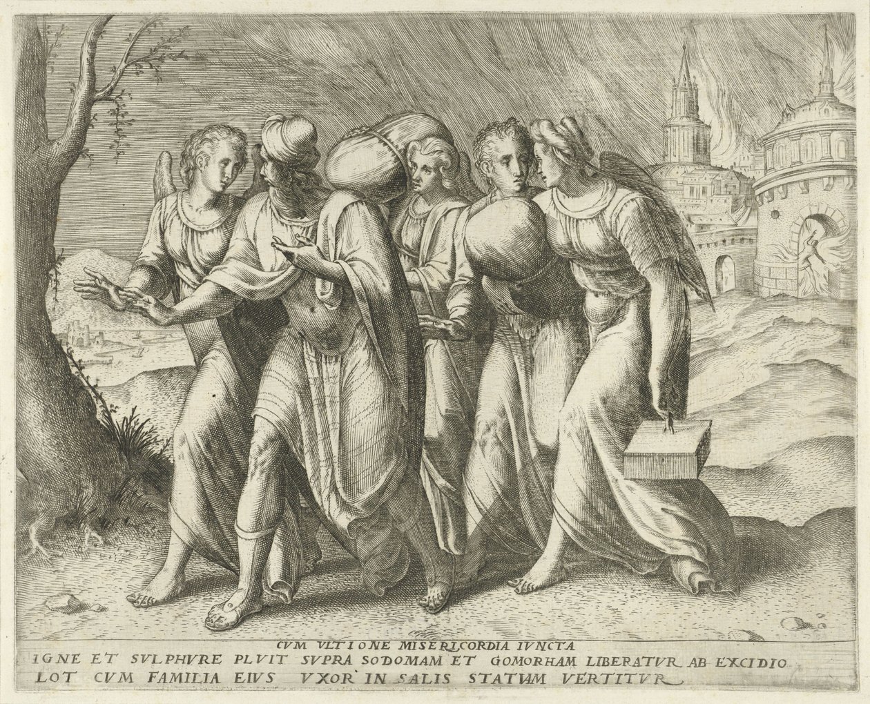 Lot Verlaat Sodom Med hævn med medfølelse)) på objekt) Geschiedems Van Lot (Series Titel) af Frans Menton