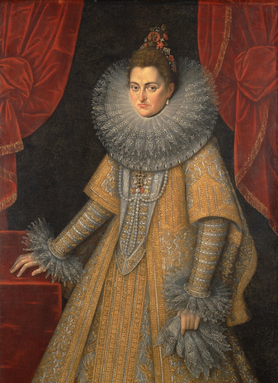 Portræt af Infanta Isabella Clara Eugenia af Spanien 1566-1633, ca. 1598 af Frans Pourbus the Younger