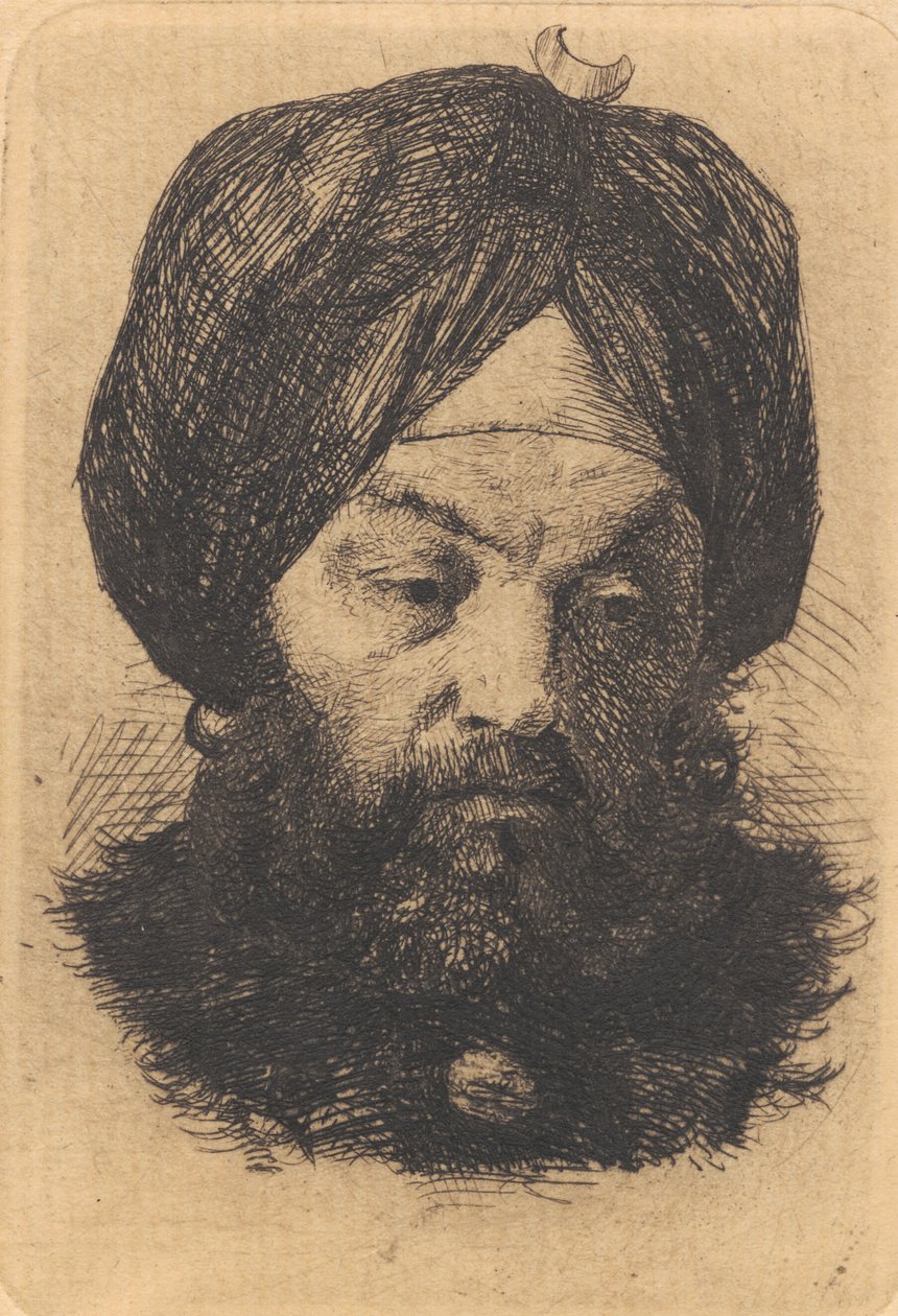 Mand med turban af Frans Schwartz