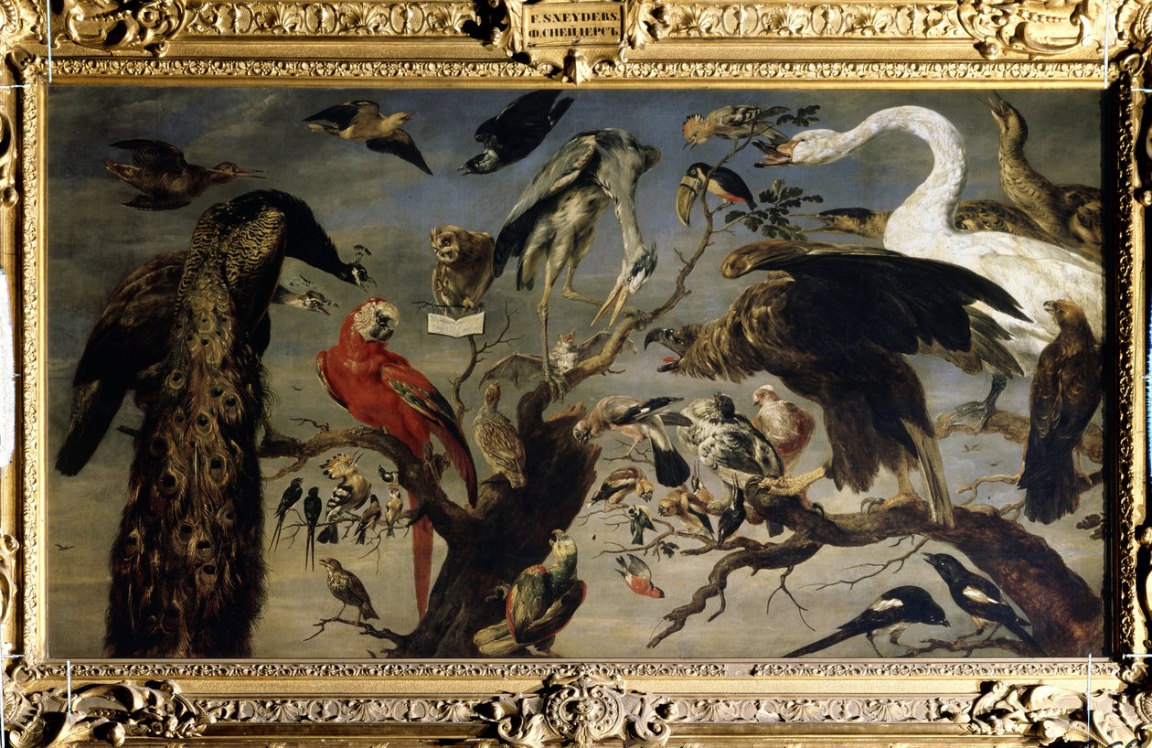Koncert af fugle (En fuglekoncert). Maleri af Frans Snyders (1579-1657). Olie på lærred af Frans Snyders