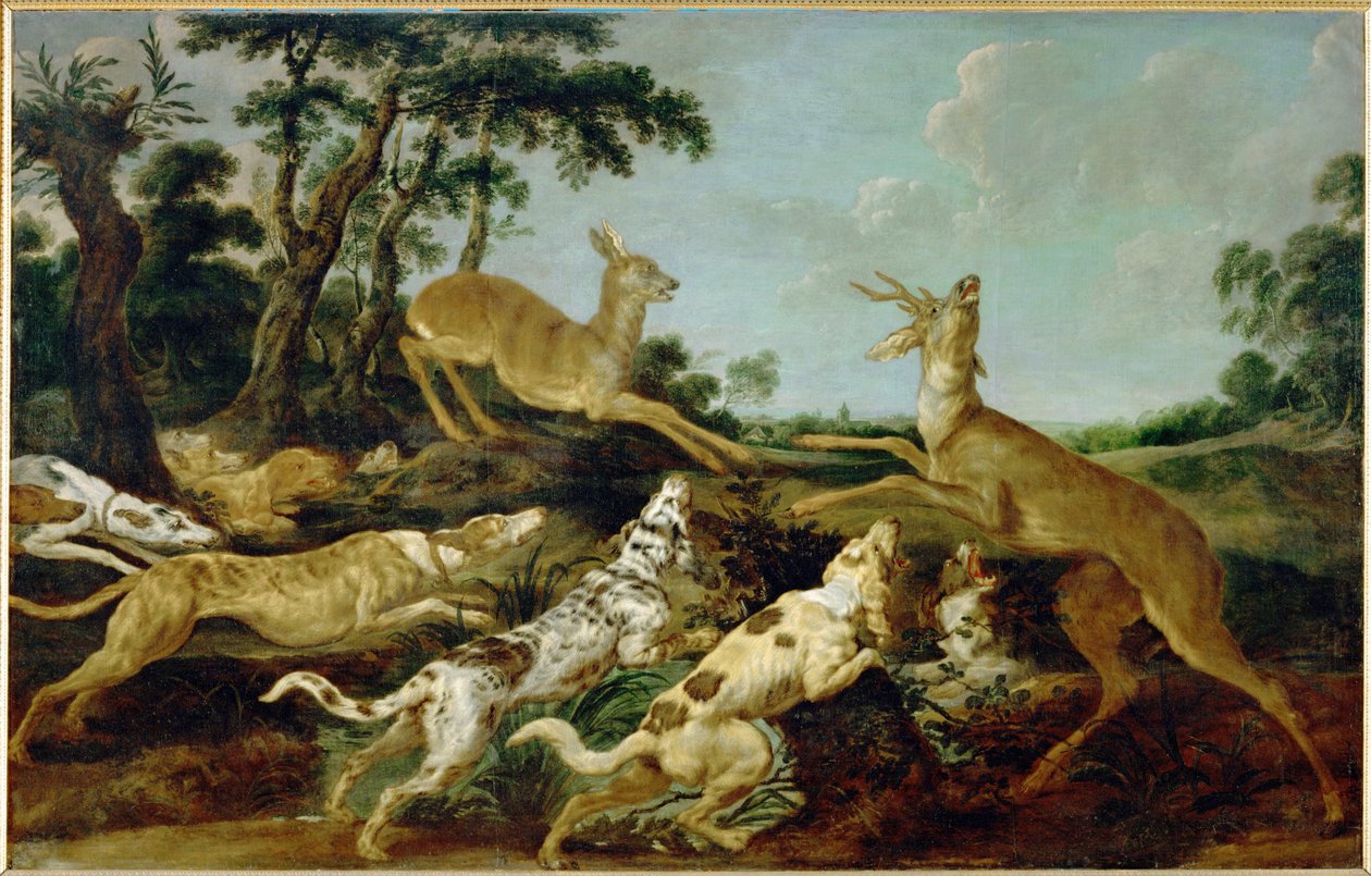 Jagt-scene af Frans Snyders or Snijders