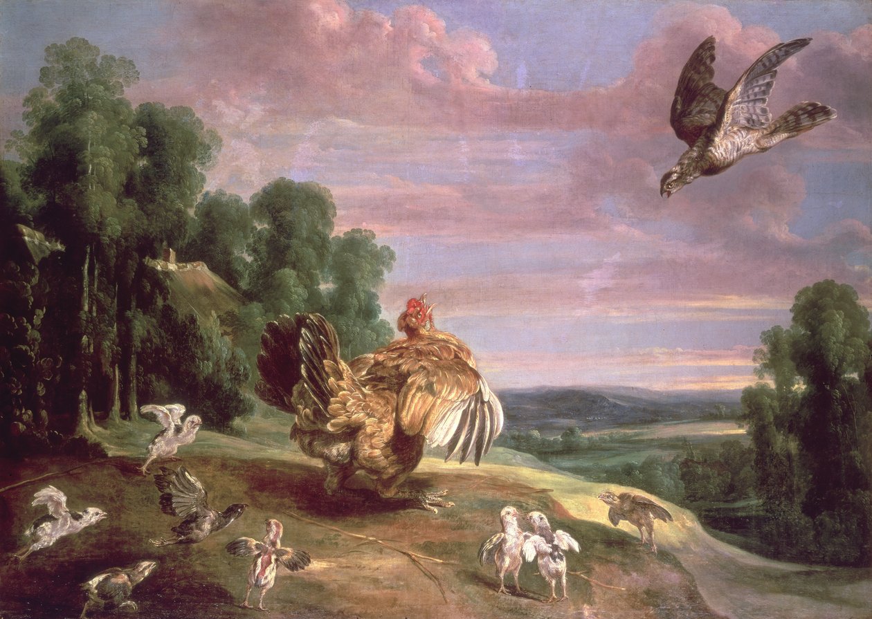 Høgen og Hønen af Frans Snyders or Snijders