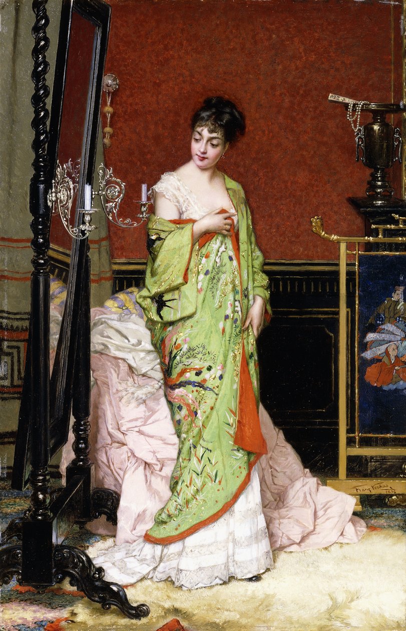 Den grønne kimono, 1876 af Frans Verhas