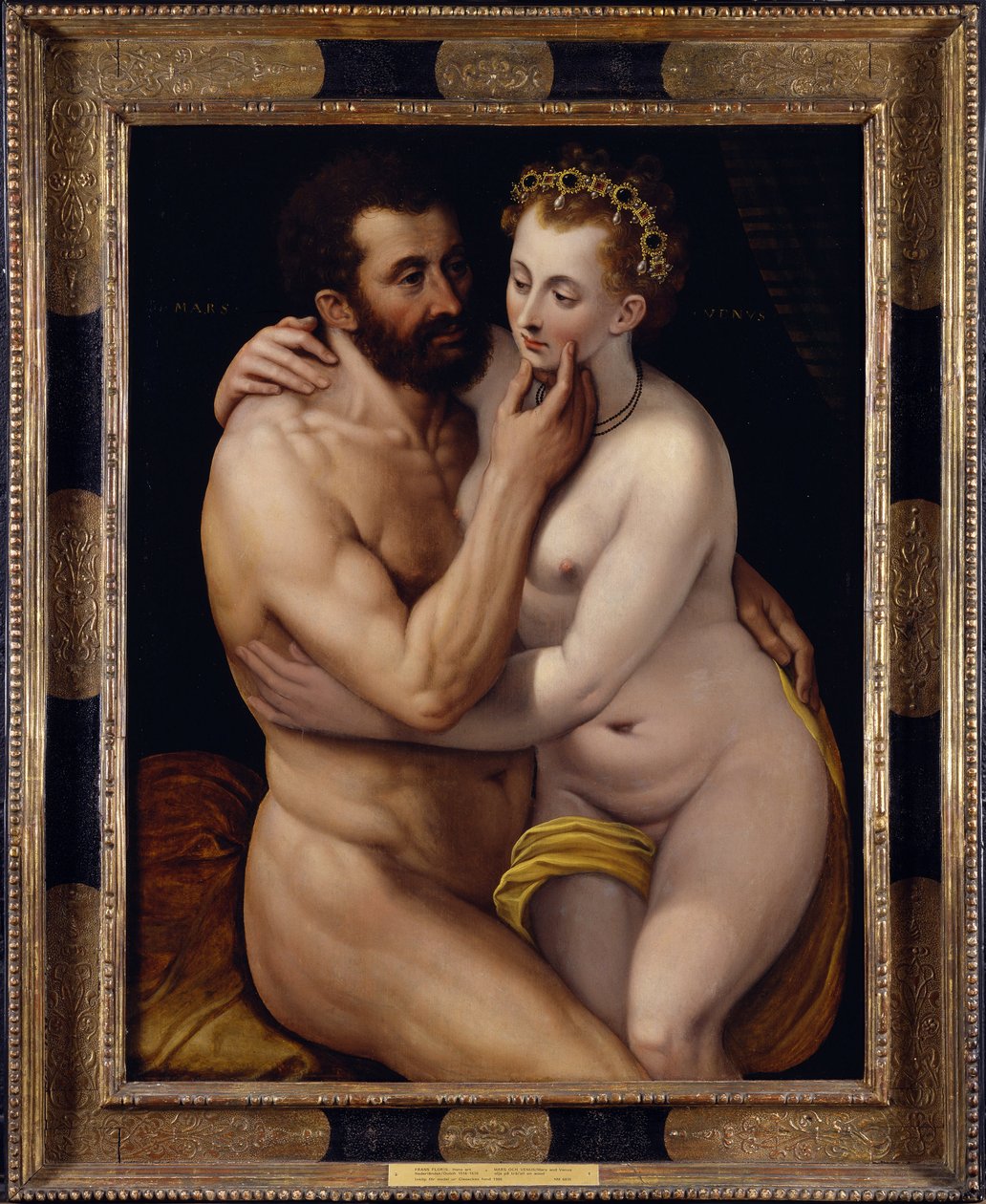 Mars og Venus. Maleri af Frans Floris lysken (Frans I af Vrient eller Vriendt af Frans de Vriendt