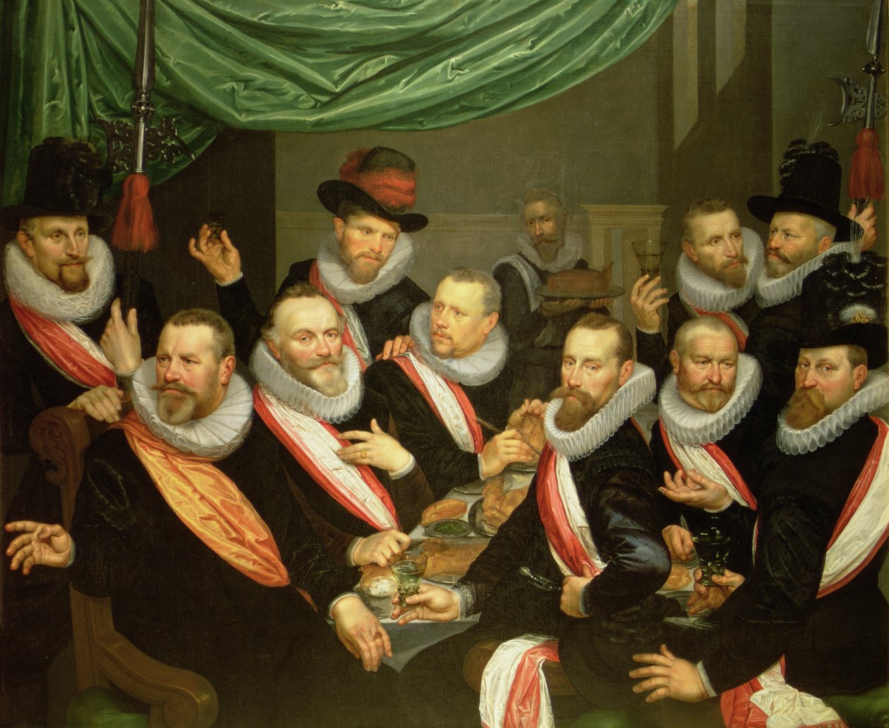 Banket for officerer og underordnede af civilgarden i San Jorge af Frans de Grebber