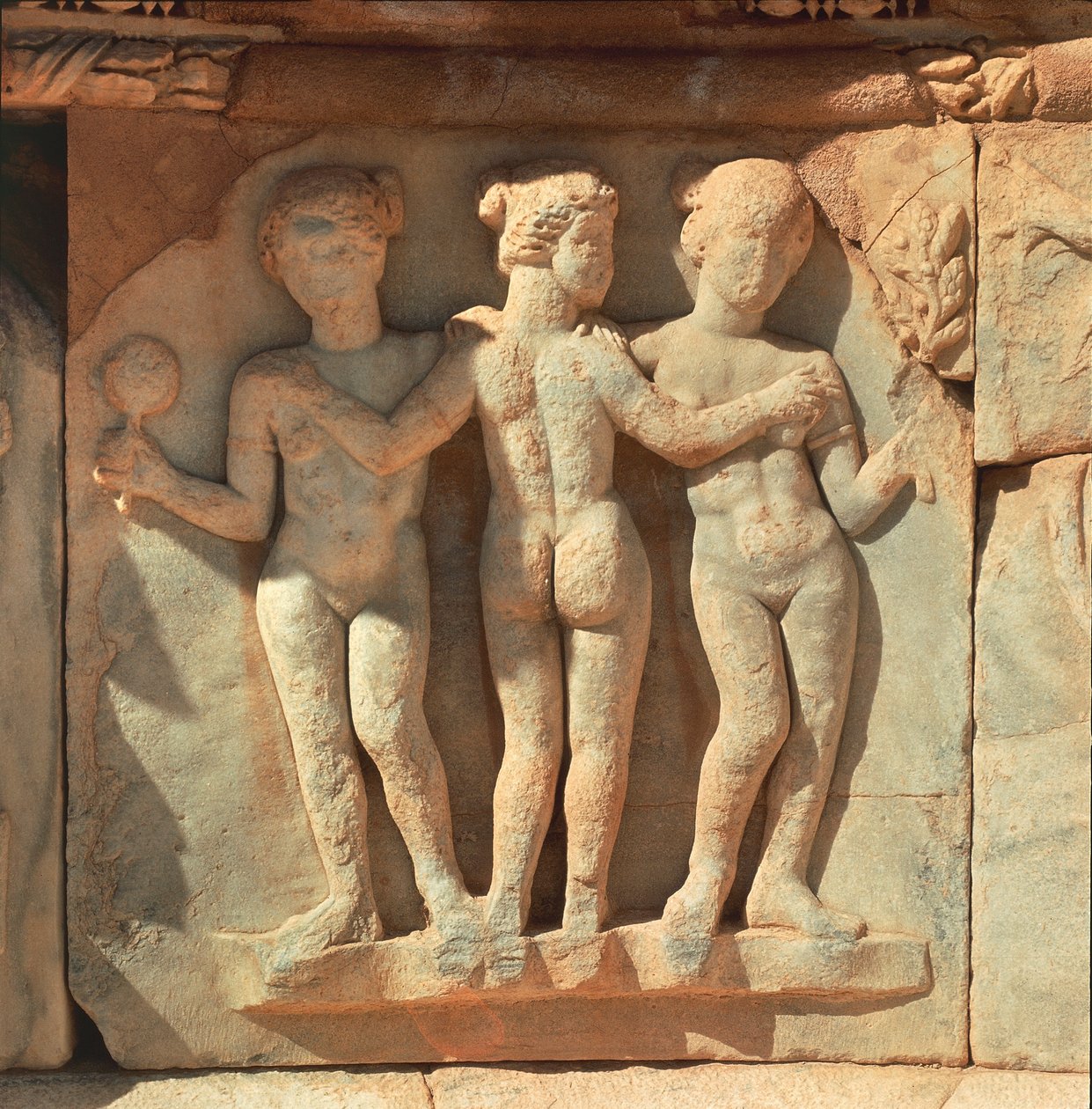 Libyen, Det historiske Tripolitanien, Det antikke Sabratha, Teater, detalje af relief af Painter Darius