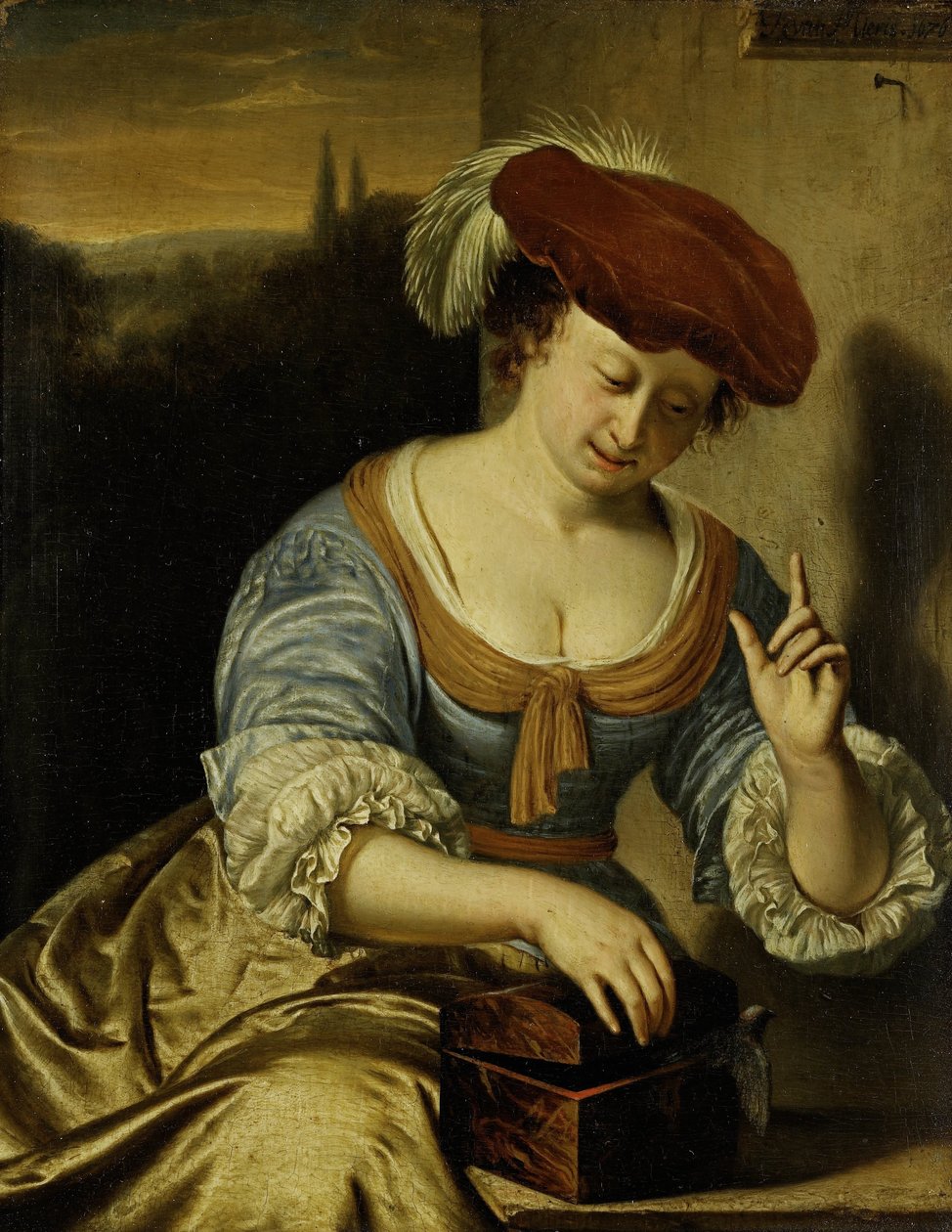 Escaped Bird: Allegory of Chastity af Frans van Mieris (I)